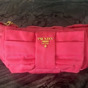 Authentic Prada Tessuto Nylon Hot Pink Wristlet Pouch
